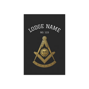Past Master Blue Lodge Yard Flag - Square & Compass With Personalization - Bricks Masons