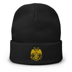 32nd Degree Scottish Rite Beanie - Wings Down Golden Embroidery - Bricks Masons