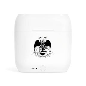 32nd Degree Scottish Rite Earbud - Wings Down White - Bricks Masons