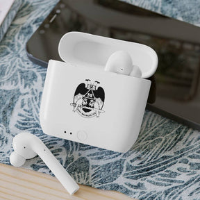32nd Degree Scottish Rite Earbud - Wings Down White - Bricks Masons