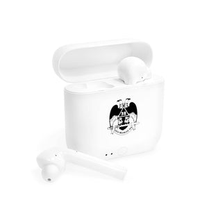 32nd Degree Scottish Rite Earbud - Wings Down White - Bricks Masons
