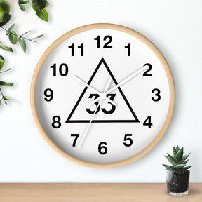 33rd Degree Scottish Rite Clock - Wooden Frame - Bricks Masons