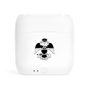 33rd Degree Scottish Rite Earbud - Wings Down White - Bricks Masons