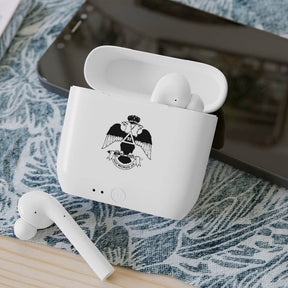 33rd Degree Scottish Rite Earbud - Wings Down White - Bricks Masons