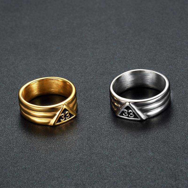 33rd Degree Scottish Rite Ring - Classic [Silver & Gold] - Bricks Masons