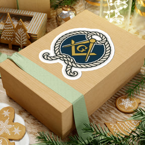 Master Mason Blue Lodge Sticker Decal - Kiss-Cut The Cable Tow S & C - Bricks Masons