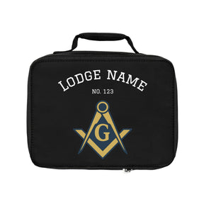 Master Mason Blue Lodge Lunch Bag - Fully Insulated Zipper Closure Customizable - Bricks Masons