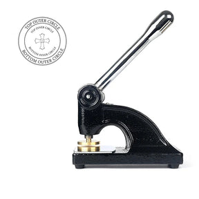 St. Thomas of Acon Long Reach Seal Press - Heavy Embossed Stamp Black Color Customizable - Bricks Masons