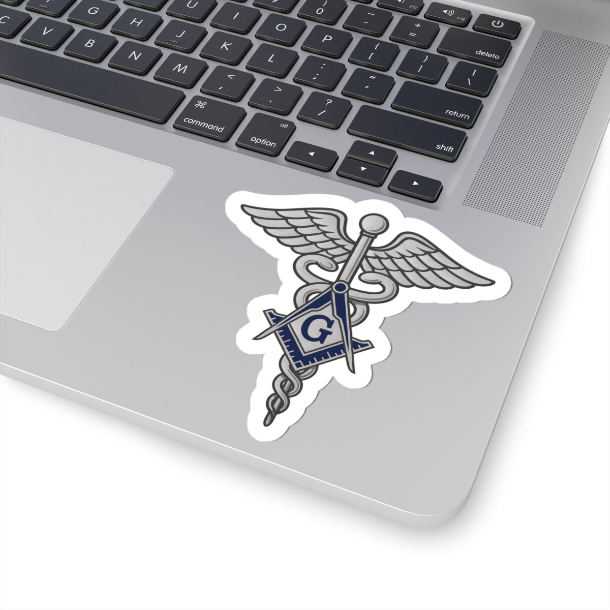 Master Mason Blue Lodge Sticker Decal - Kiss-Cut Silver Medical Doctor - Bricks Masons