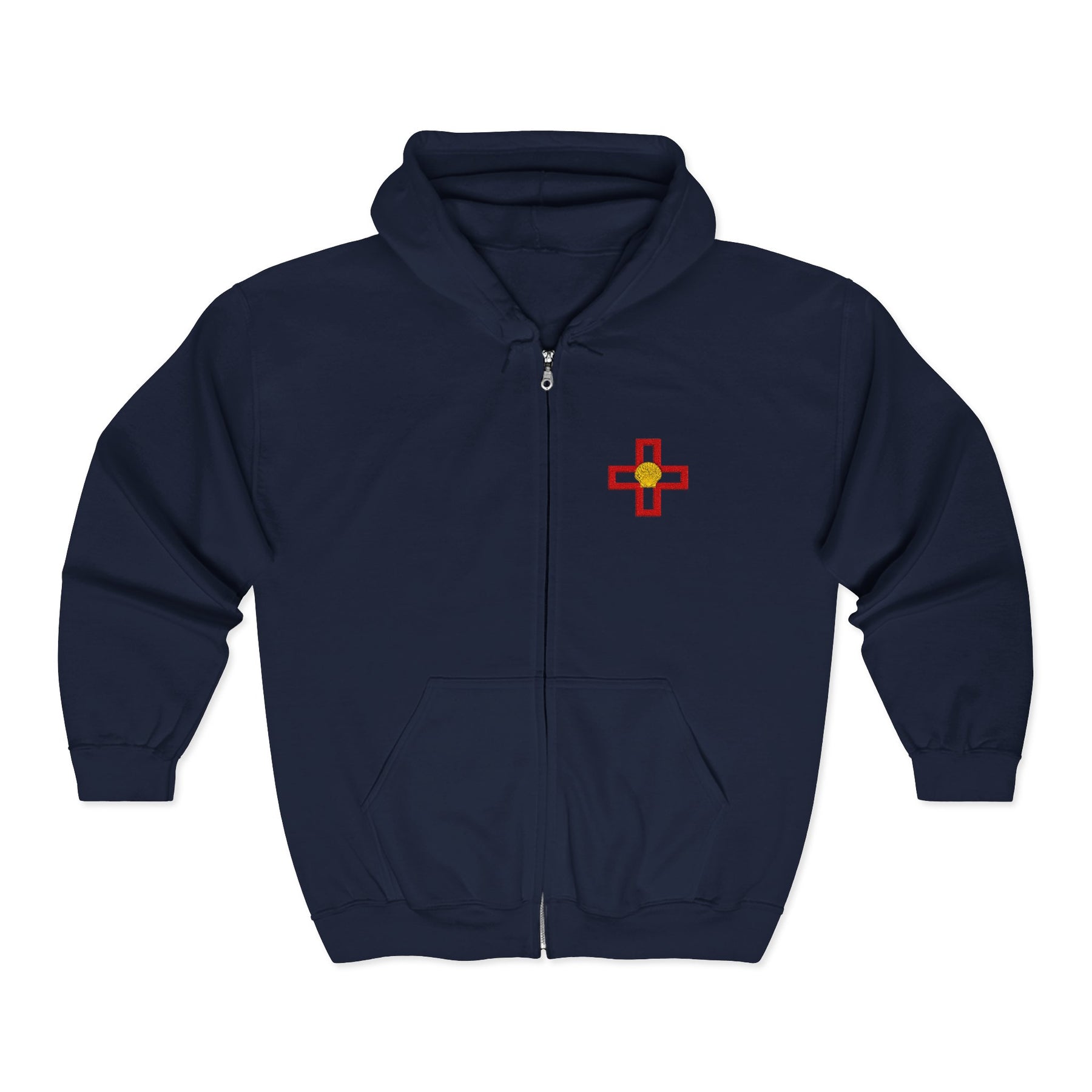 St. Thomas of Acon Hoodie - Zip Up Jacket Dual Embroidered Design - Bricks Masons