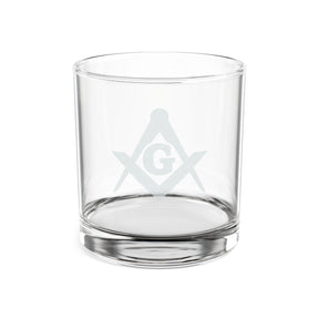 Vaso de whisky de la Logia Azul de Maestro Masón - Escuadra y compás con G