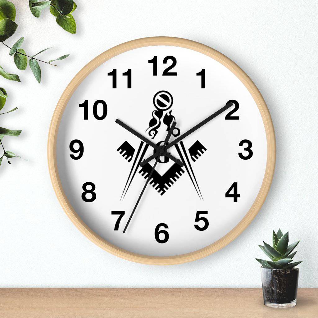 Master Mason Blue Lodge Clock - Square & Compass G