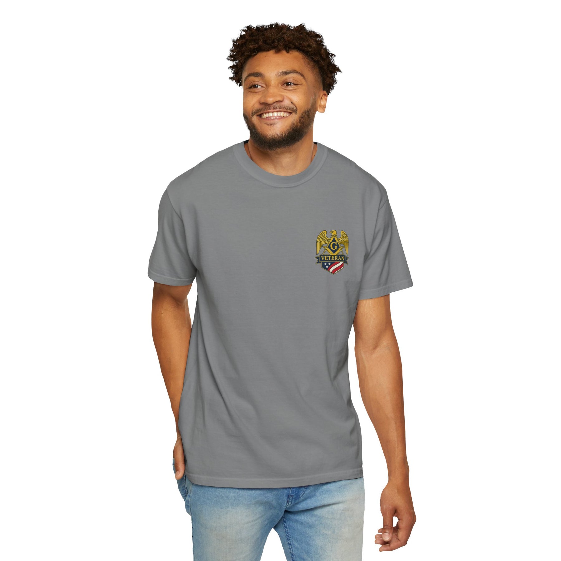 Master Mason Blue Lodge T-Shirt - Veteran Mason Garment-Dyed Tee - Bricks Masons
