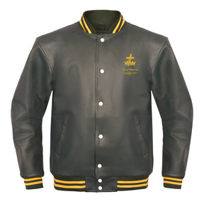 Knights Templar Commandery Jacket - Leather With Customizable Gold Embroidery - Bricks Masons