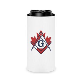 Master Mason Blue Lodge Canada Jurisdiction Can Cooler - Maple Leaf Canada Mason - Bricks Masons