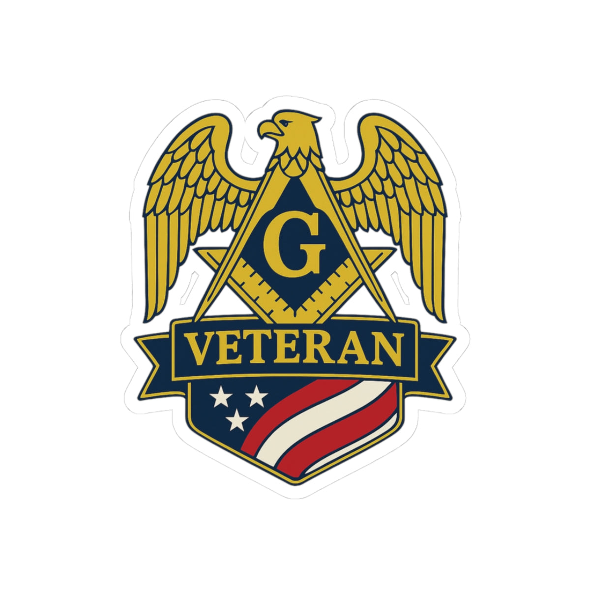 Master Mason Blue Lodge Sticker Decal - Kiss-Cut Veteran Mason - Bricks Masons