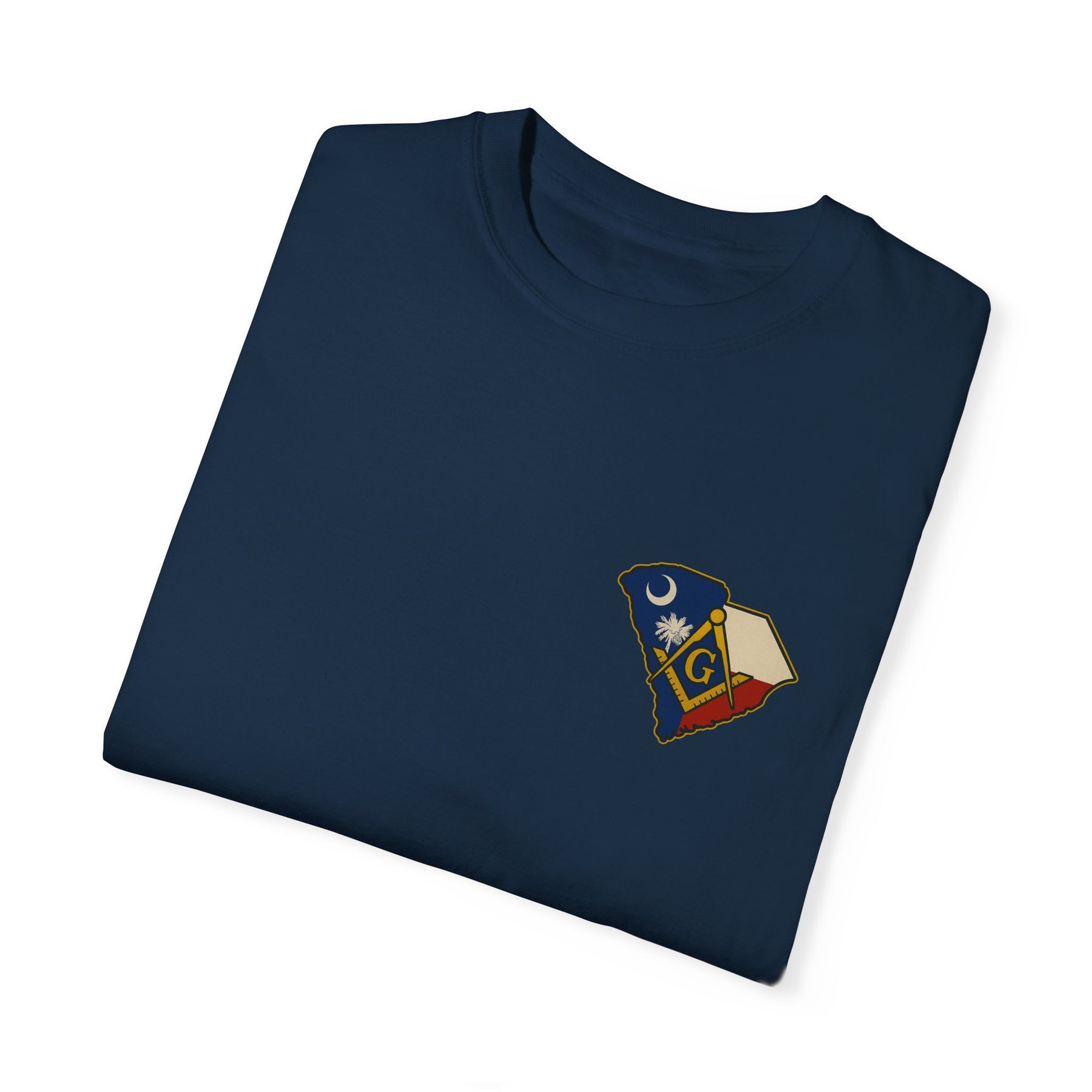 Master Mason Blue Lodge T-Shirt - Garment-Dyed South Carolina Mason - Bricks Masons