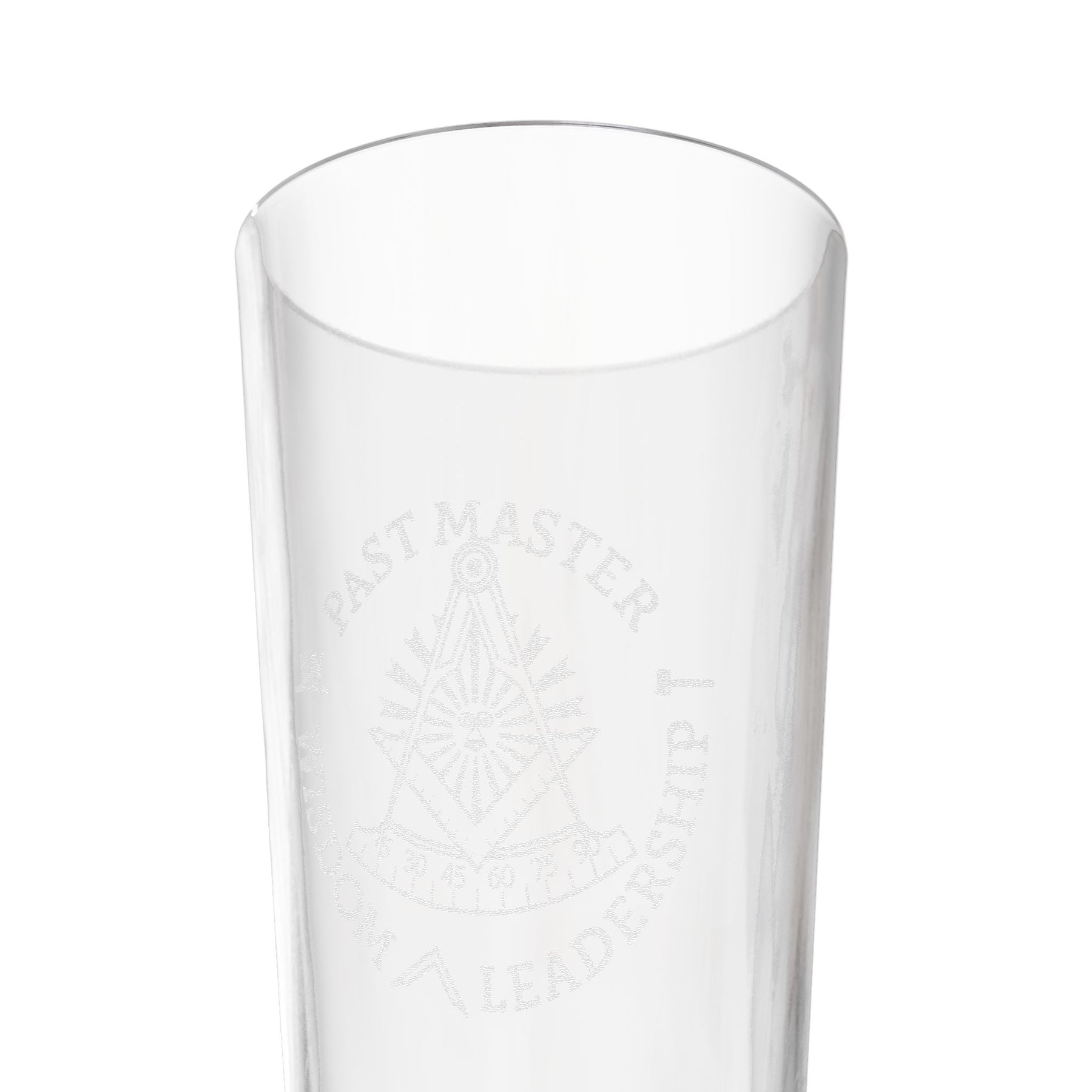Past Master Blue Lodge Pint Glass - Wisdom Leadership S&C Quadrant Sun Emblem - Bricks Masons