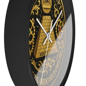 Eye of Providence Clock - Pyramid and All Seeing Eye with Latin Motto - Bricks Masons