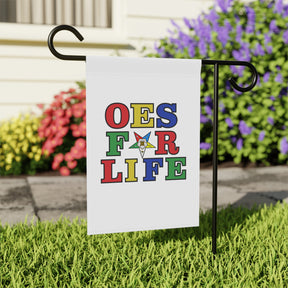 OES Yard Flag - White OES For Life Poly Poplin - Bricks Masons
