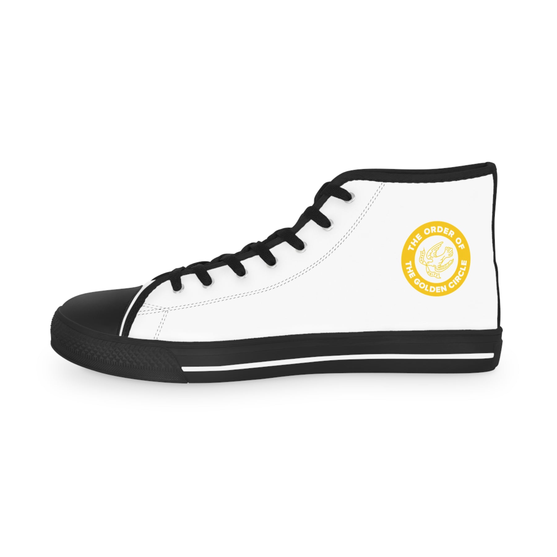Order of the Golden Circle Sneaker - High Top Black & White Sole - Bricks Masons