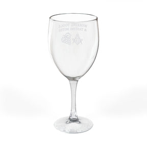 Master Mason Blue Lodge Wine Glass - Working Tools & Tasting Notes Square & Compass G