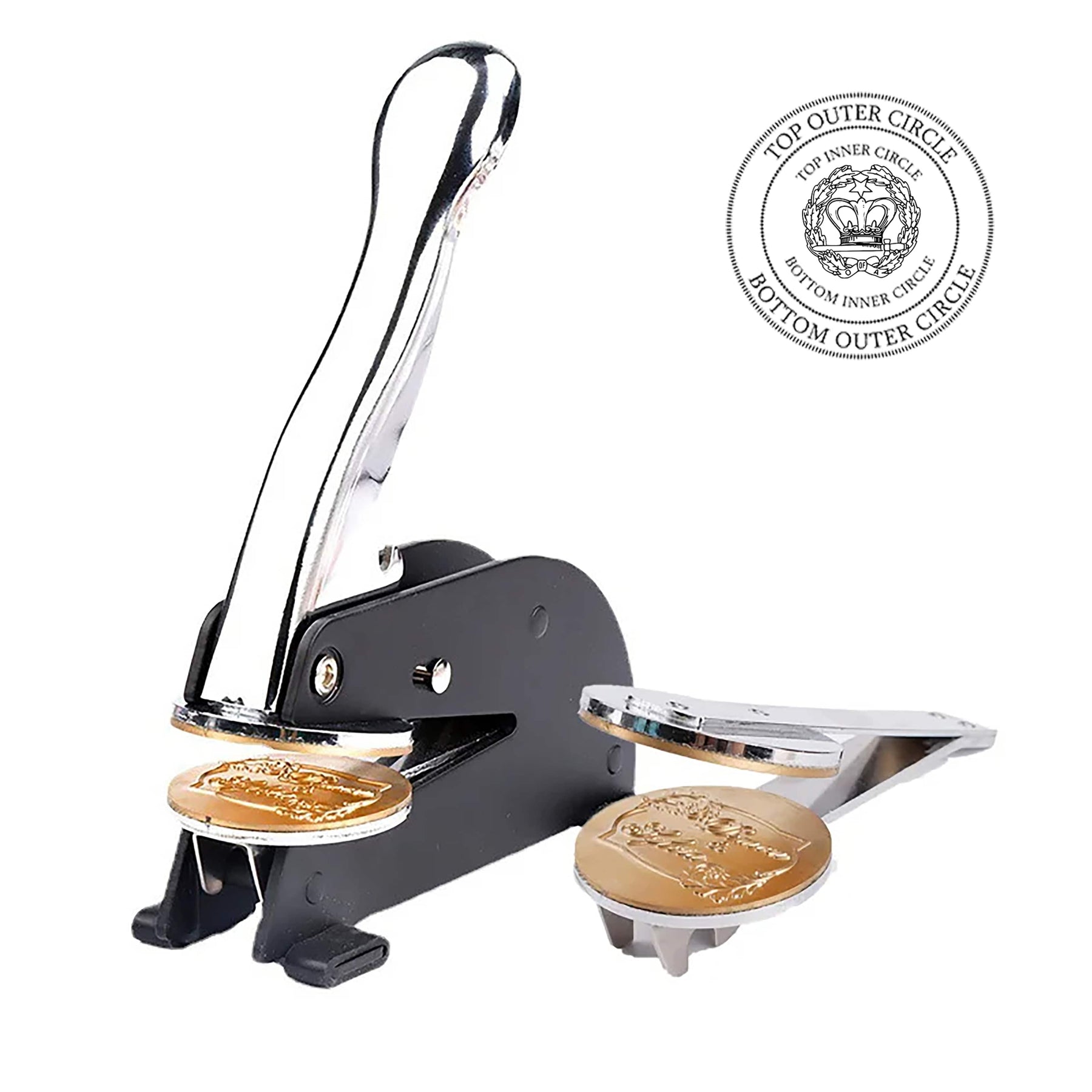 Order Of The Amaranth Seal Press - Desktop Stainless Steel With Customizable Stamp
