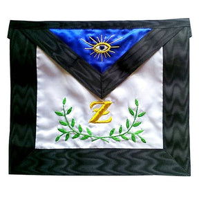 4th Degree Scottish Rite Apron - White, Blue with Acacia Leaves Embroidery - Bricks Masons