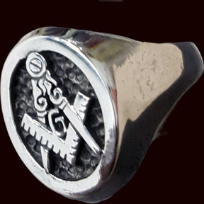 Fellow Craft Masonic Ring, Silver, 1.6 cm, 8 gr, Art 50 - Bricks Masons