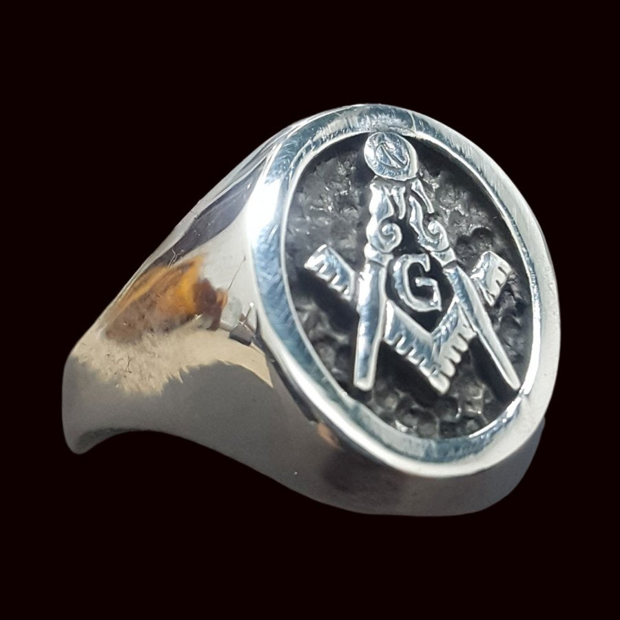 Fellow Craft Masonic Ring, Silver, 1.6 cm, 8 gr, Art 50 - Bricks Masons