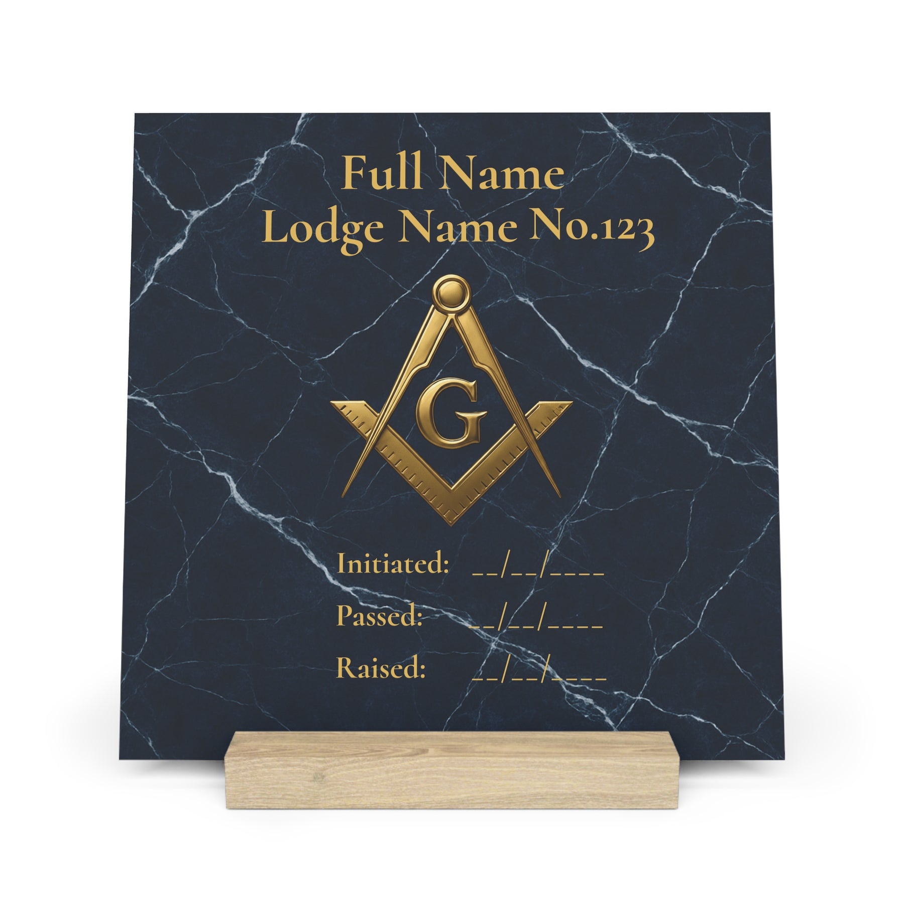 Master Mason Blue Lodge Plaque - with Stand - Bricks Masons