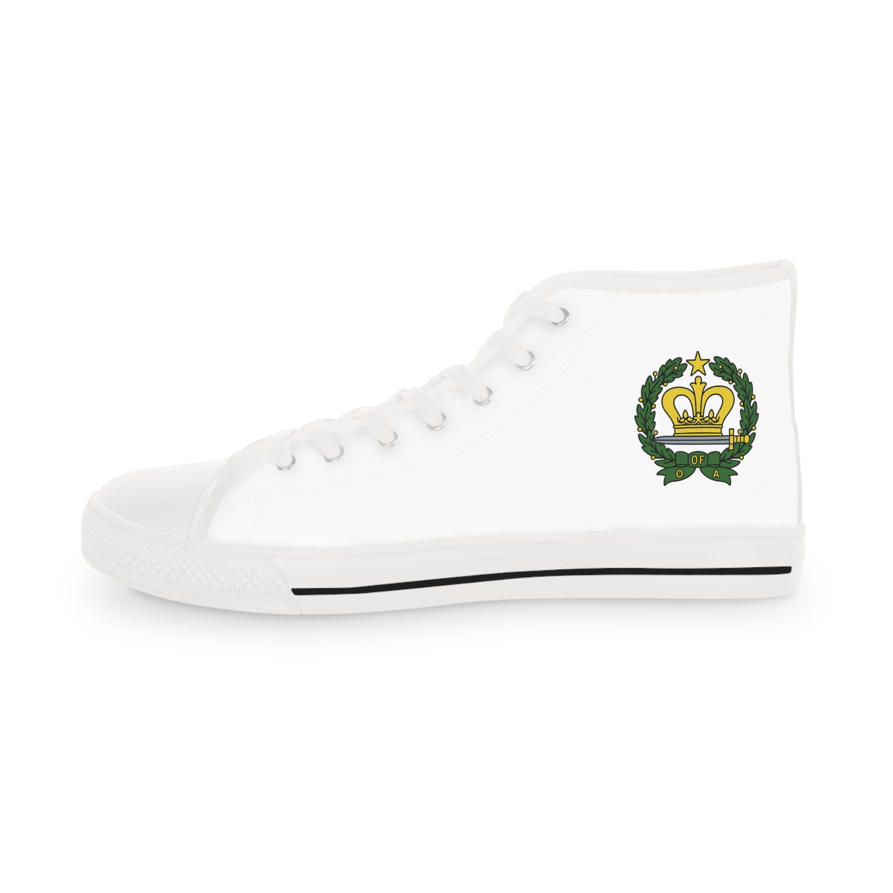 Order of the Amaranth Sneaker - High Top Black & White - Bricks Masons