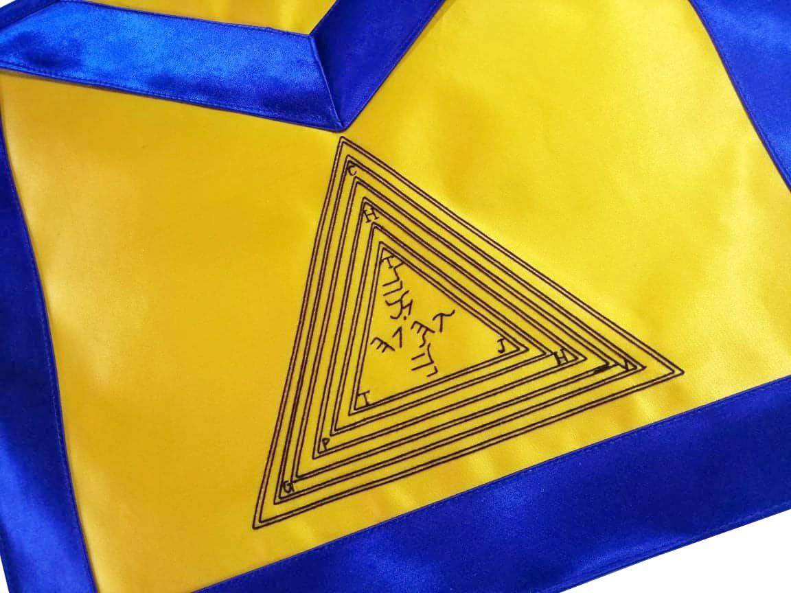 12th Degree Scottish Rite Apron - Yellow with Blue Borders