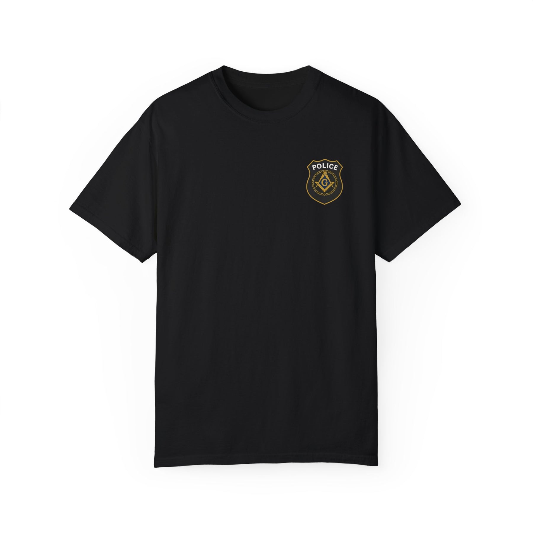 Master Mason Blue Lodge T-Shirt - Police Mason Garment-Dyed Tee - Bricks Masons