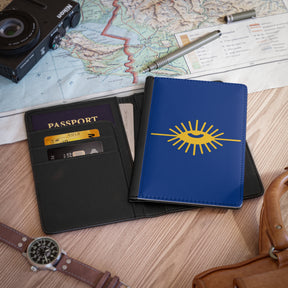 Knights of the All Seeing Eye Passport Cover - Blue PU Leather With  Inner Compartments - Bricks Masons