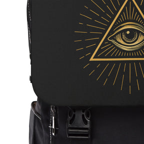 Eye of Providence Backpack - Gold & Black With Multiple Compartments - Bricks Masons