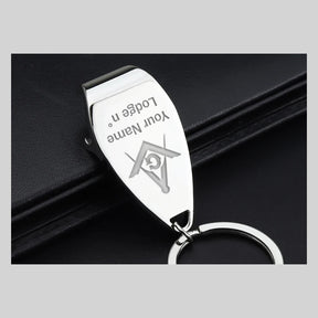 Master Mason Blue Lodge Beer Bottle Opener - Laser Engraving Customized Bar - Bricks Masons