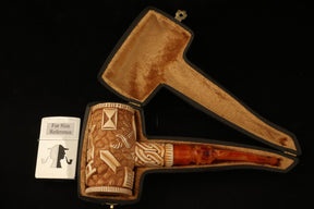 Master Mason Blue Lodge Meerschaum Pipe - Handcrafted Mason Gavel Shape