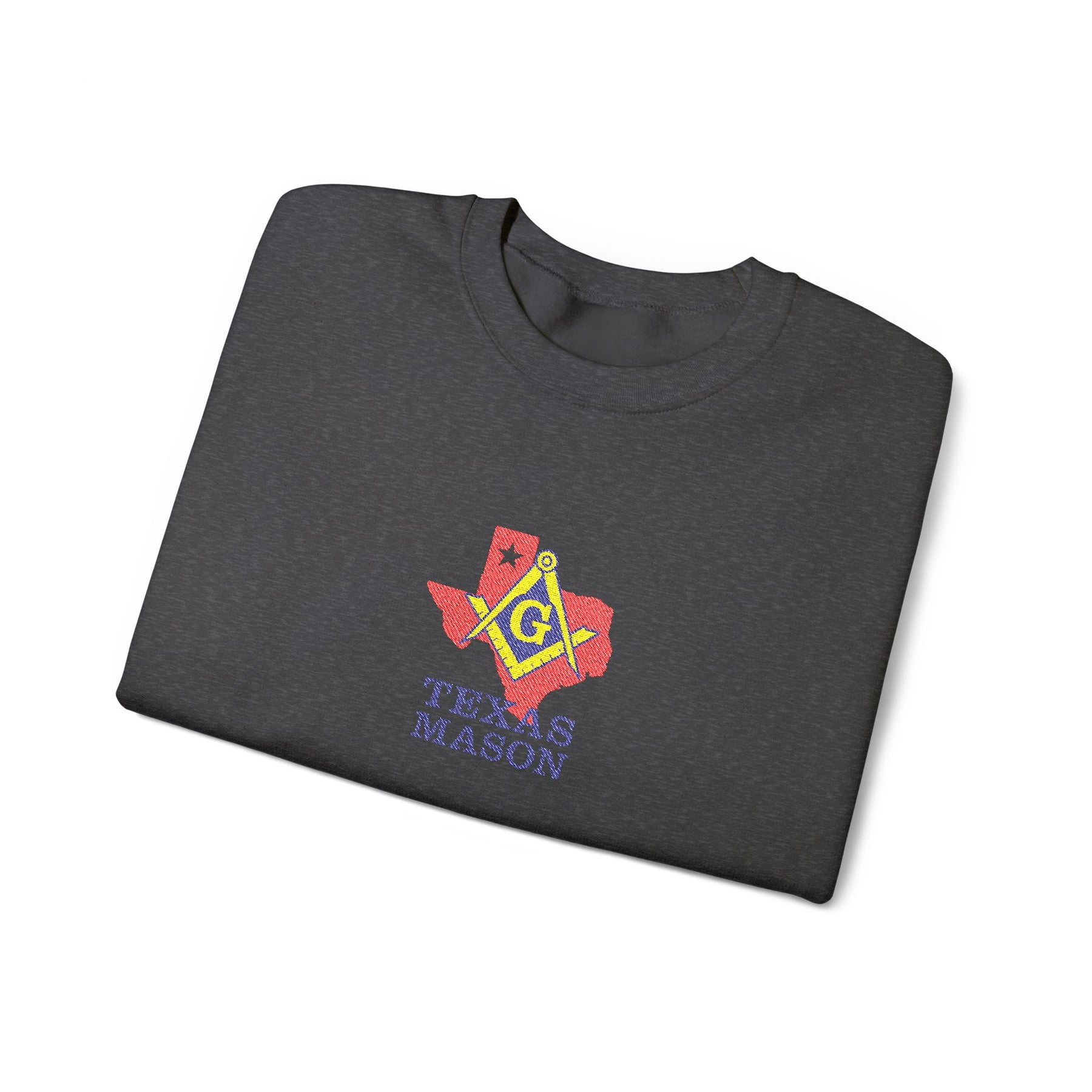 Master Mason Blue Lodge Sweatshirt - Crewneck Embroidered Emblem Texas Mason - Bricks Masons