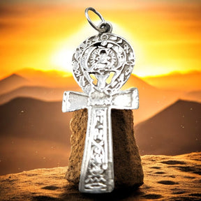 Ankh Cross of Life Pendant in Silver 4 x 1.5 cm 3 g Art 652 - Bricks Masons