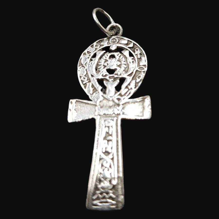 Ankh Cross of Life Pendant in Silver 4 x 1.5 cm 3 g Art 652 - Bricks Masons