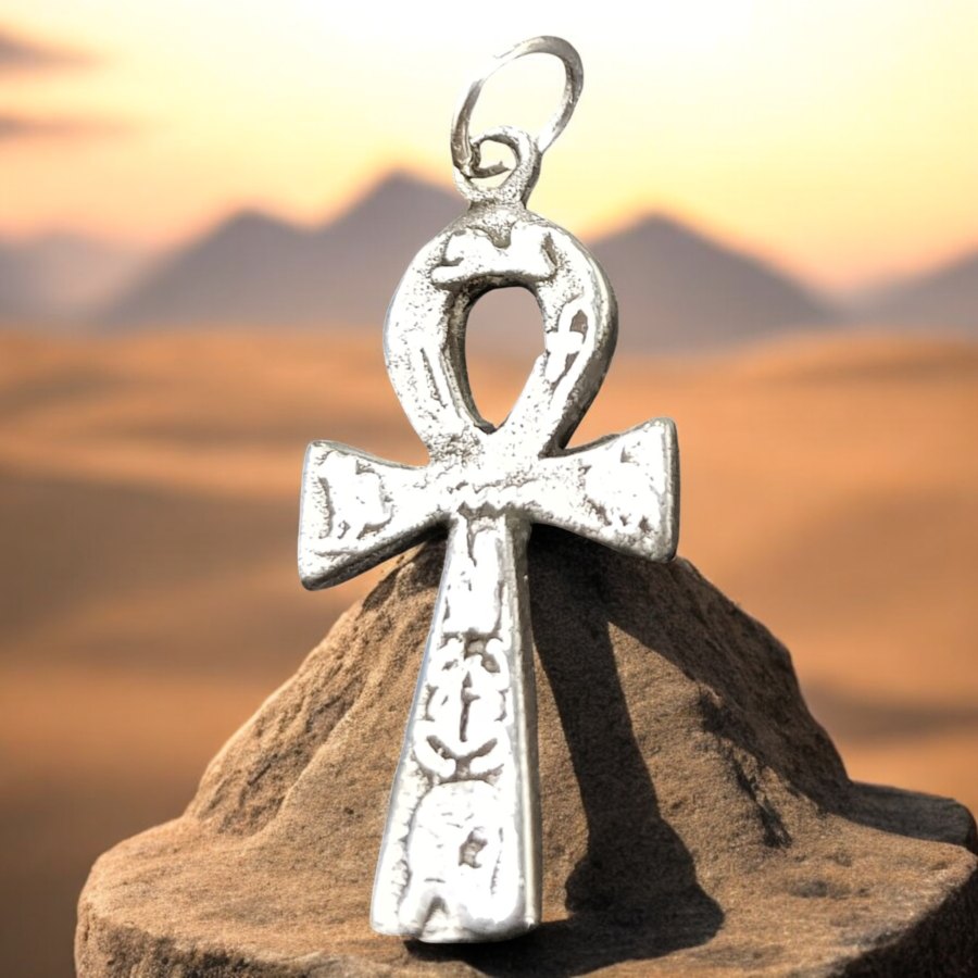 Ankh Cross of Life Pendant in Silver 3 x 1.5 cm 3 g Art 654 - Bricks Masons