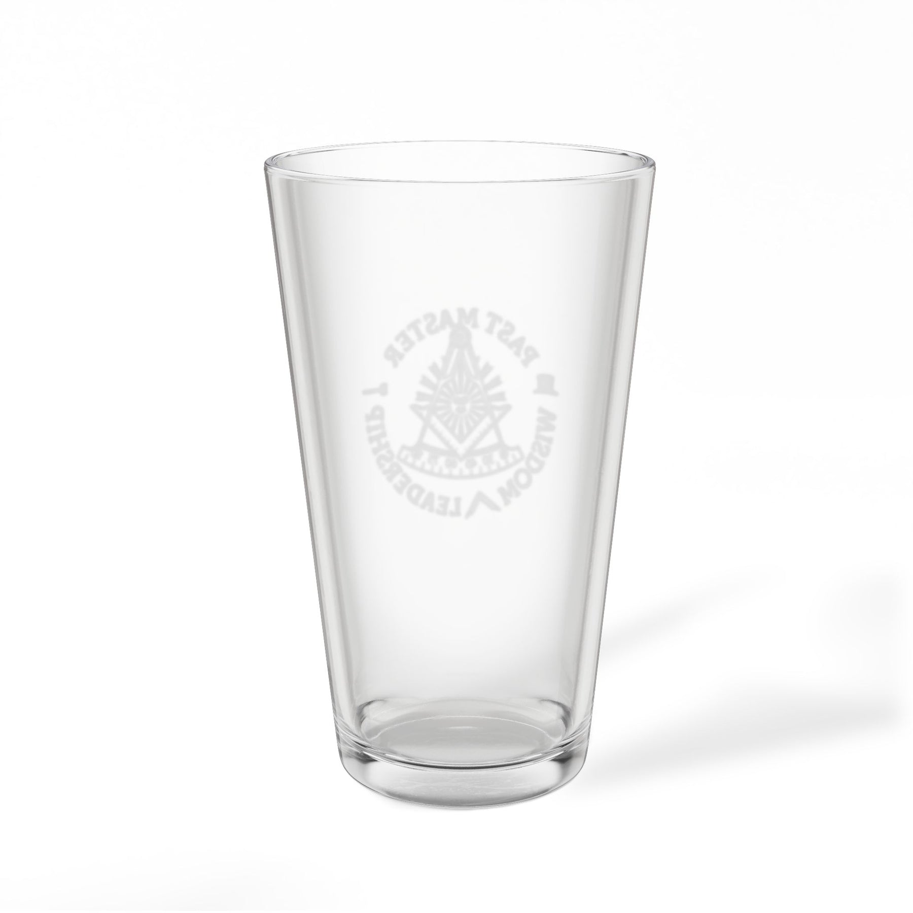 Past Master Blue Lodge Pint Glass - Wisdom Leadership S&C Quadrant Sun Emblem - Bricks Masons