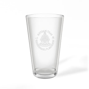 Past Master Blue Lodge Pint Glass - Wisdom Leadership S&C Quadrant Sun Emblem - Bricks Masons