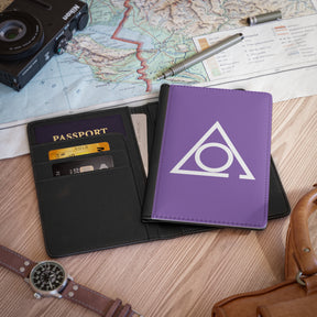 LOCOP Passport Cover - Purple PU Leather With  Inner Compartments - Bricks Masons