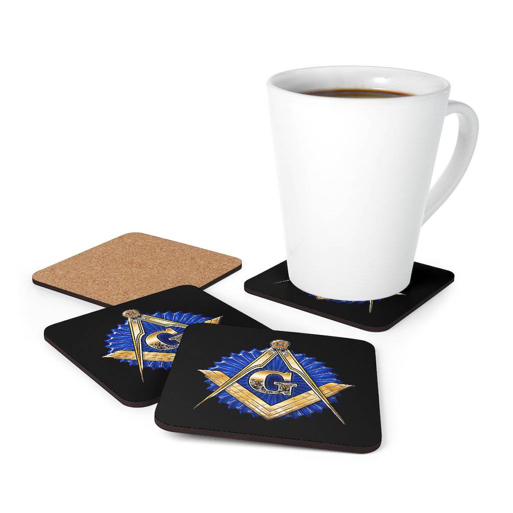 Master Mason Blue Lodge Coaster - Golden Square & Compass G