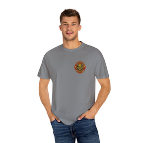 Master Mason Blue Lodge T-Shirt - Firefighter Mason Garment-Dyed Tee - Bricks Masons
