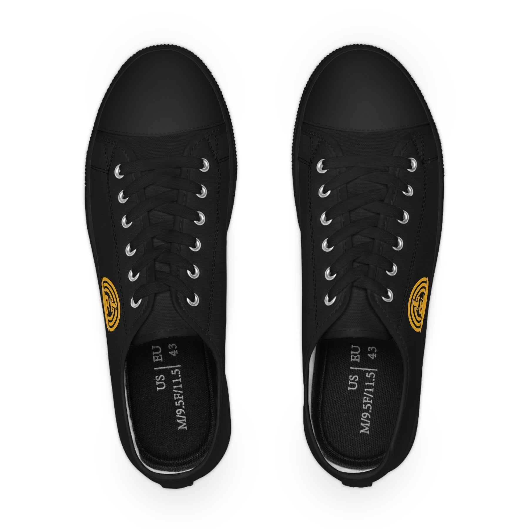 Royal Ark Mariner Sneaker - Low Top Sneaker Black & White Golden Emblem - Bricks Masons