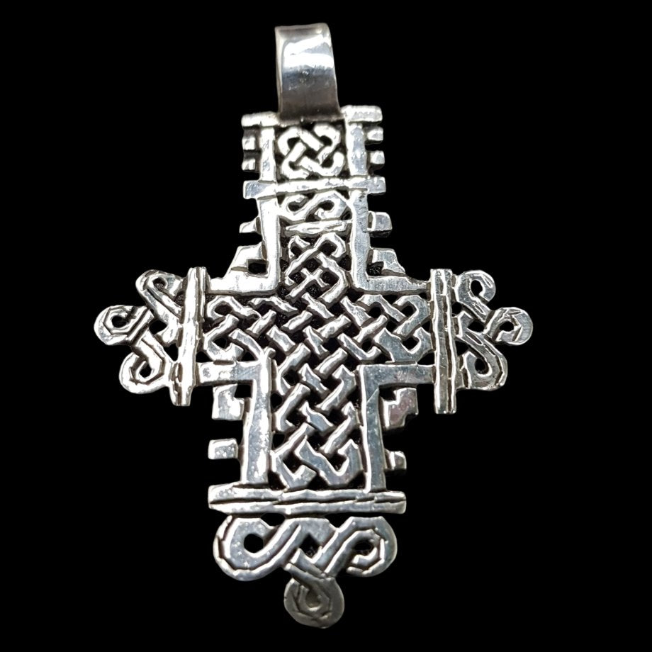 Rastafari Coptic Cross Pendant In Silver 5.5 X 4 Cm 9.5 Gr Art 717 - Bricks Masons