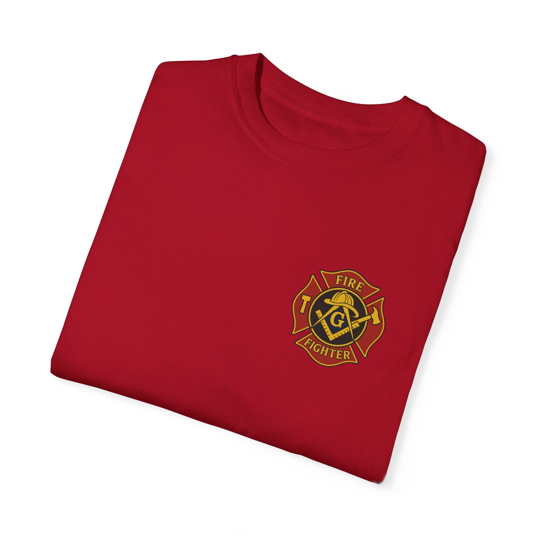Master Mason Blue Lodge T-Shirt - Firefighter Mason Garment-Dyed Tee - Bricks Masons